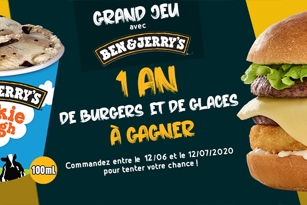 1 an de Burgers et de Glaces à gagner avec Ben & Jerry’s